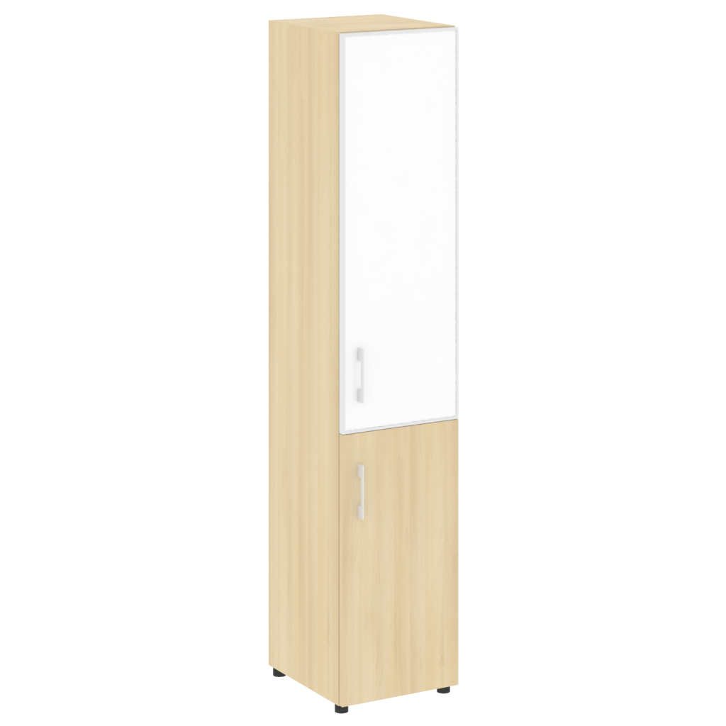 Шкаф узкий Рива Ялта 400*450*1987 Рива Ялта Акация Лорка/Стекло White
