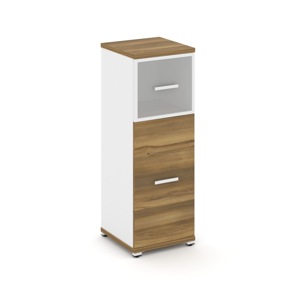 Шкаф одна узкая секция, 3 ниши Концепт 420*420*1186 Концепт Сандал Янтарный/Белый металл